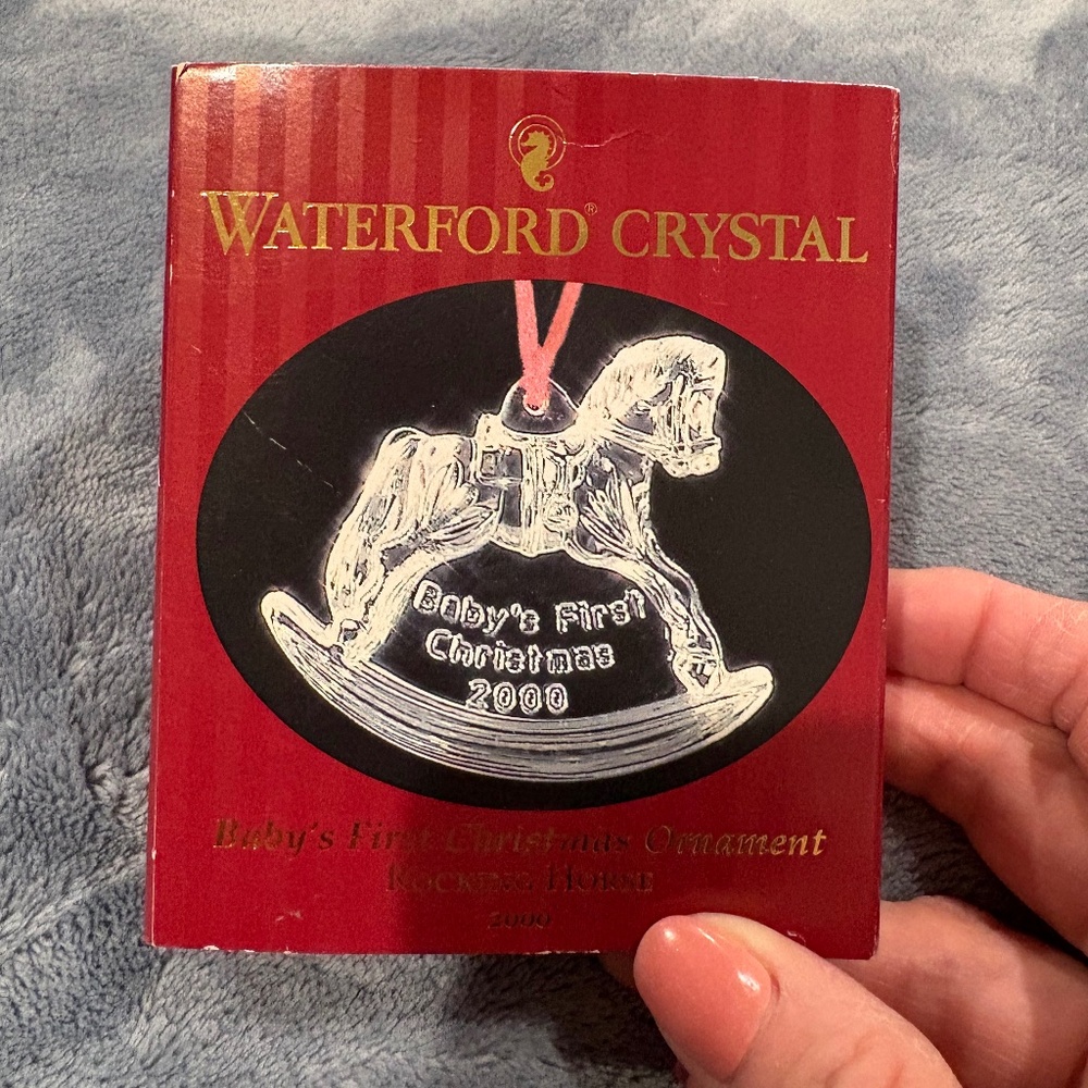 Waterford Crystal  2000 Baby’s1st Christmas Rocking Horse Ornament